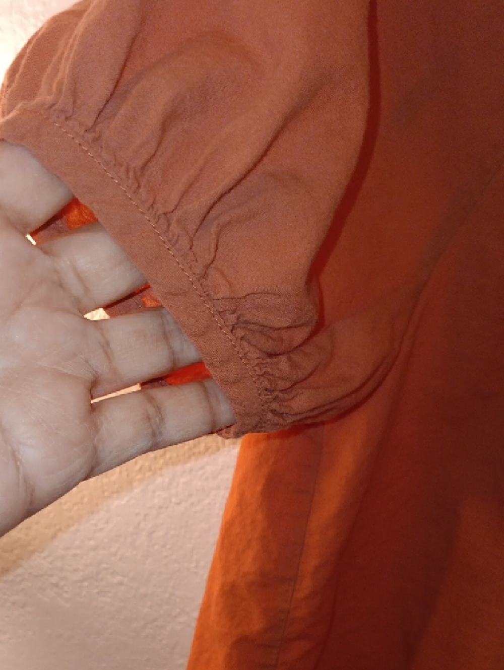 Universal Thread Rust Button-Front Puff Sleeve Blouse - Picture 4 of 7
